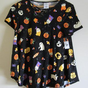 Disney Mickey Minnie Halloween Pumpkin Women T-shirt Small